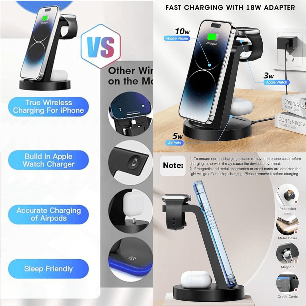 Wireless Charger for iPhones: Apple Watch & AirPods