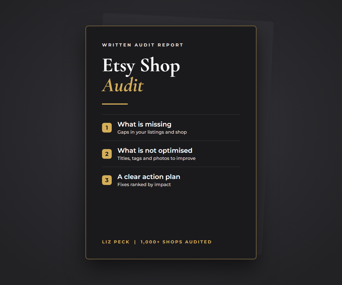 The Etsy Shop Audit written report