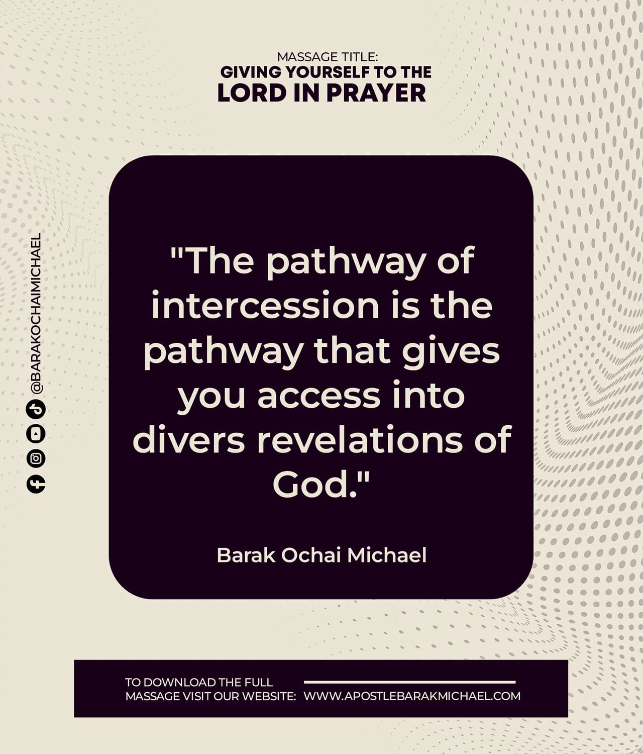Nugget 5 — Apostle Barak Michael