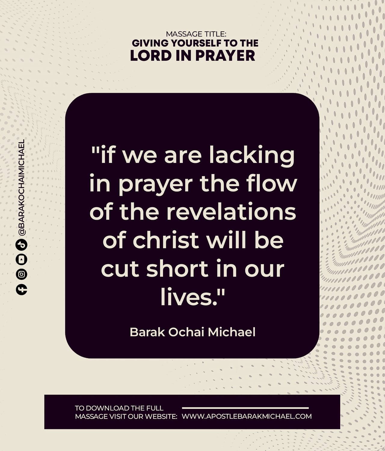Nugget 8 — Apostle Barak Michael