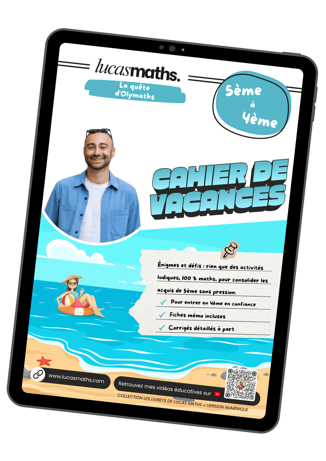 La Quête d'Olymaths - Cahier de vacances maths 5e vers 4e