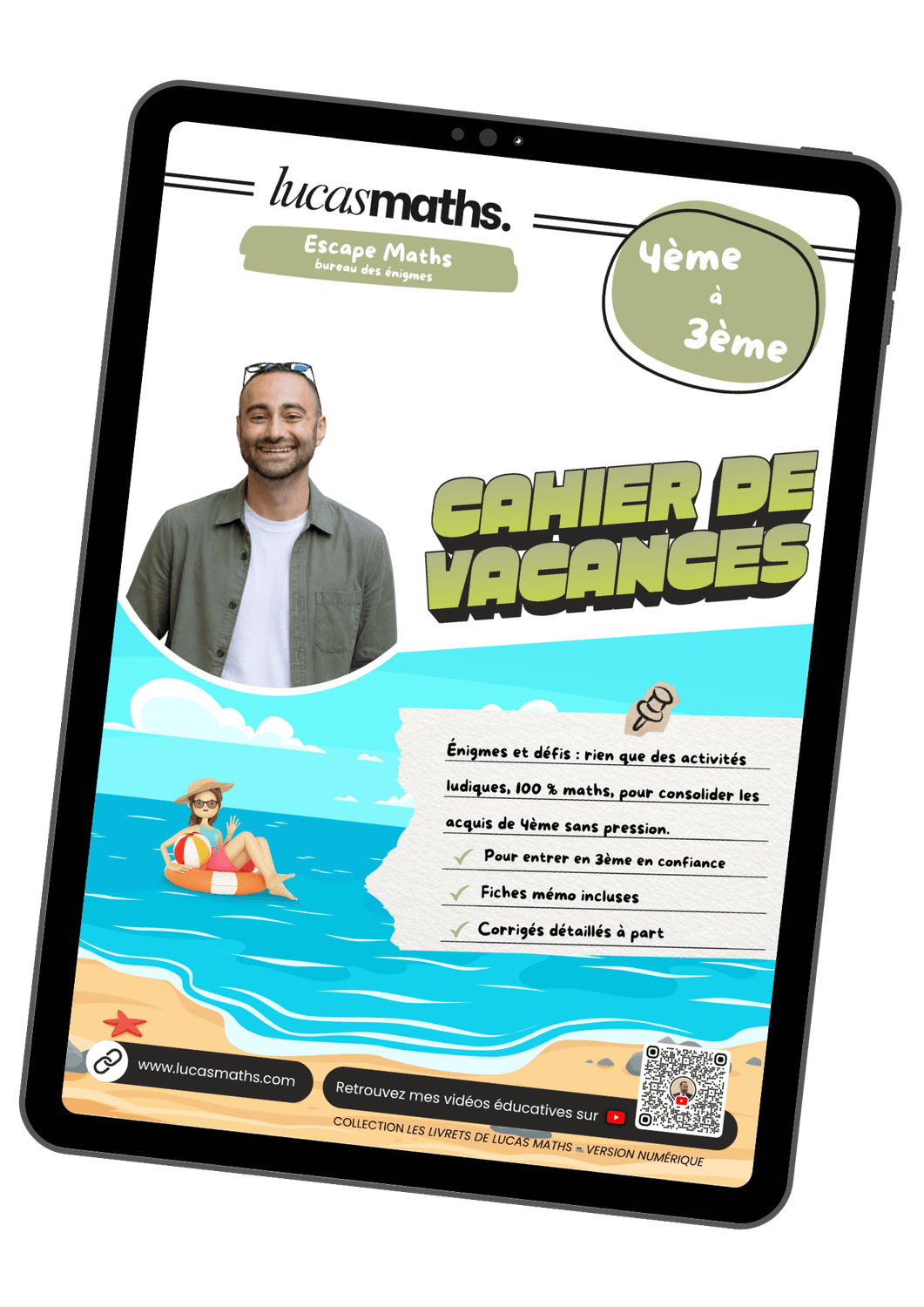 Escape Maths - Cahier de vacances maths 4e vers 3e