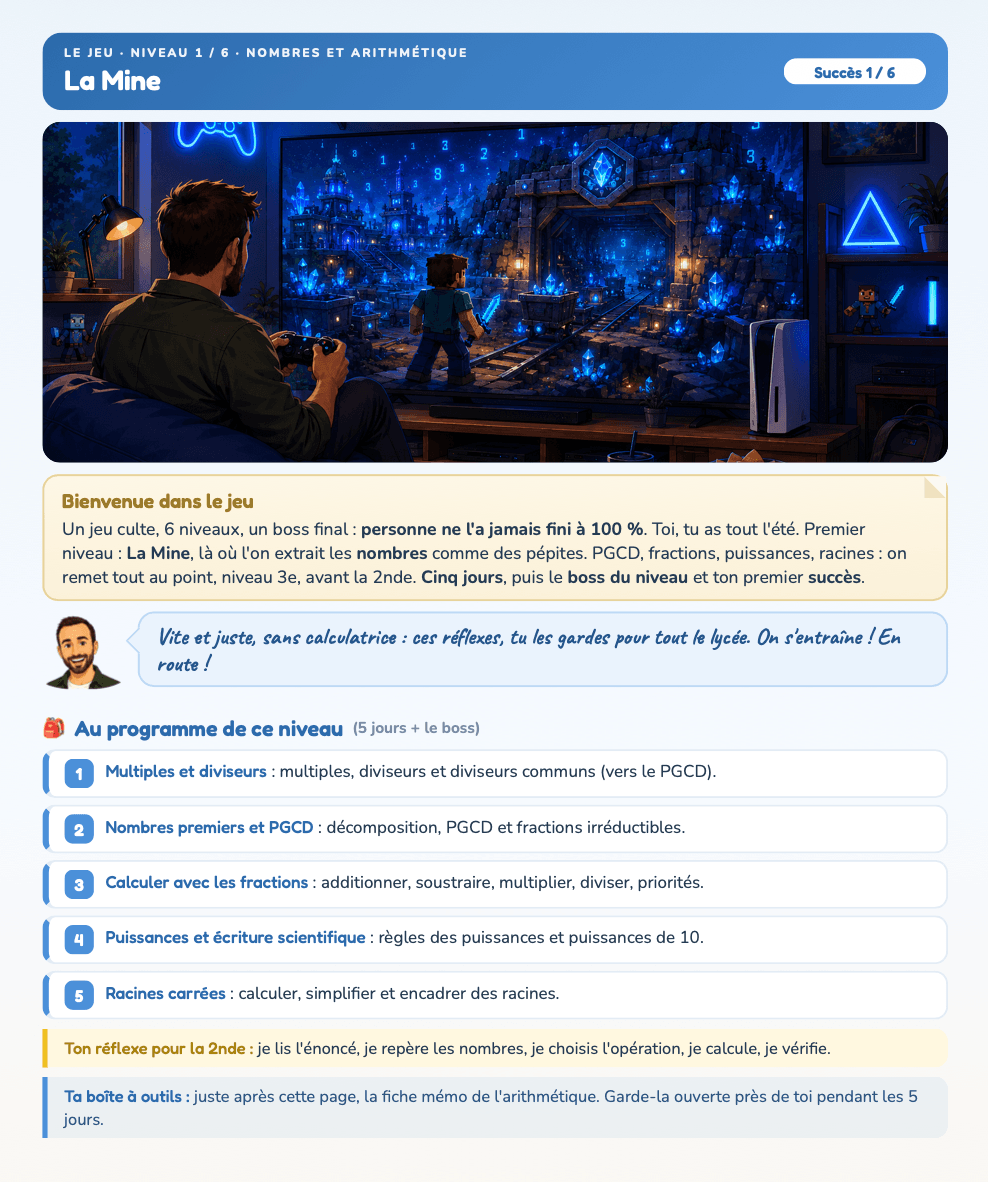 Exemple de page&nbsp;: l'ouverture du Niveau La Forge