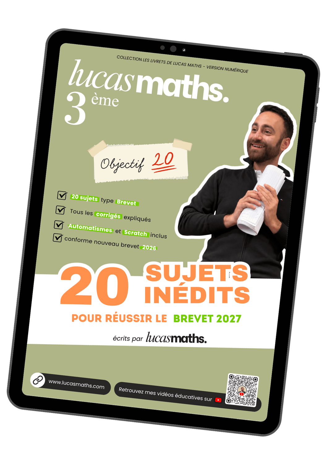 Les livrets numériques Lucas Maths, fiches de cours et sujets inédits