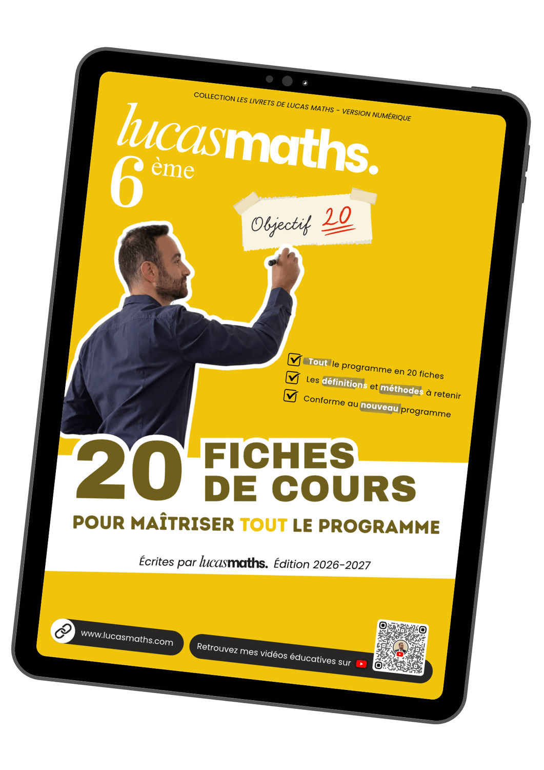 Les maths de 6&egrave;me en 20 fiches de cours