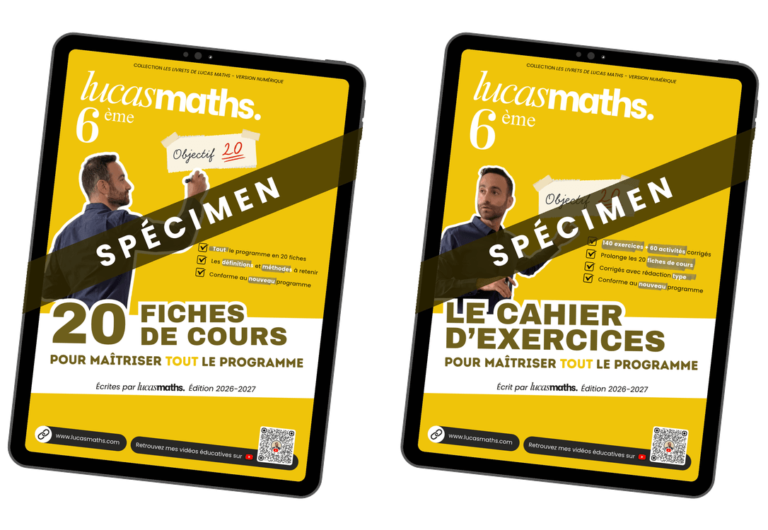 Spécimen gratuit : les 20 fiches de cours et le cahier d’exercices de 6ème