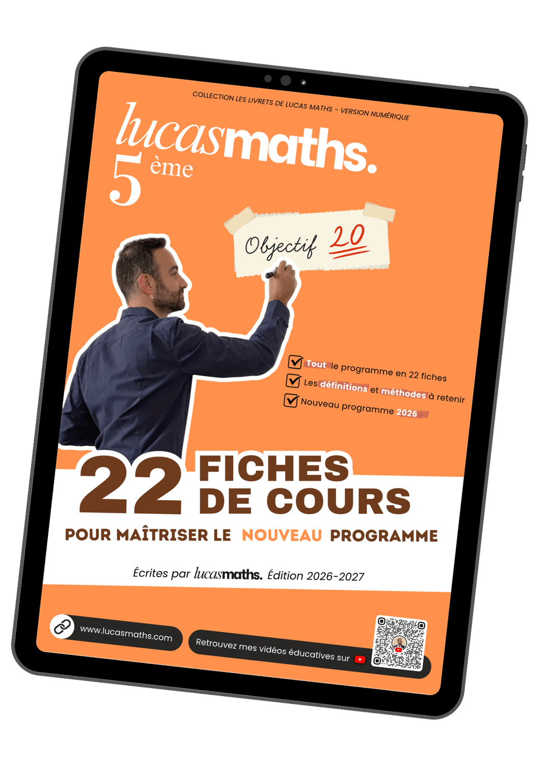Les maths de 5&egrave;me en 22 fiches de cours