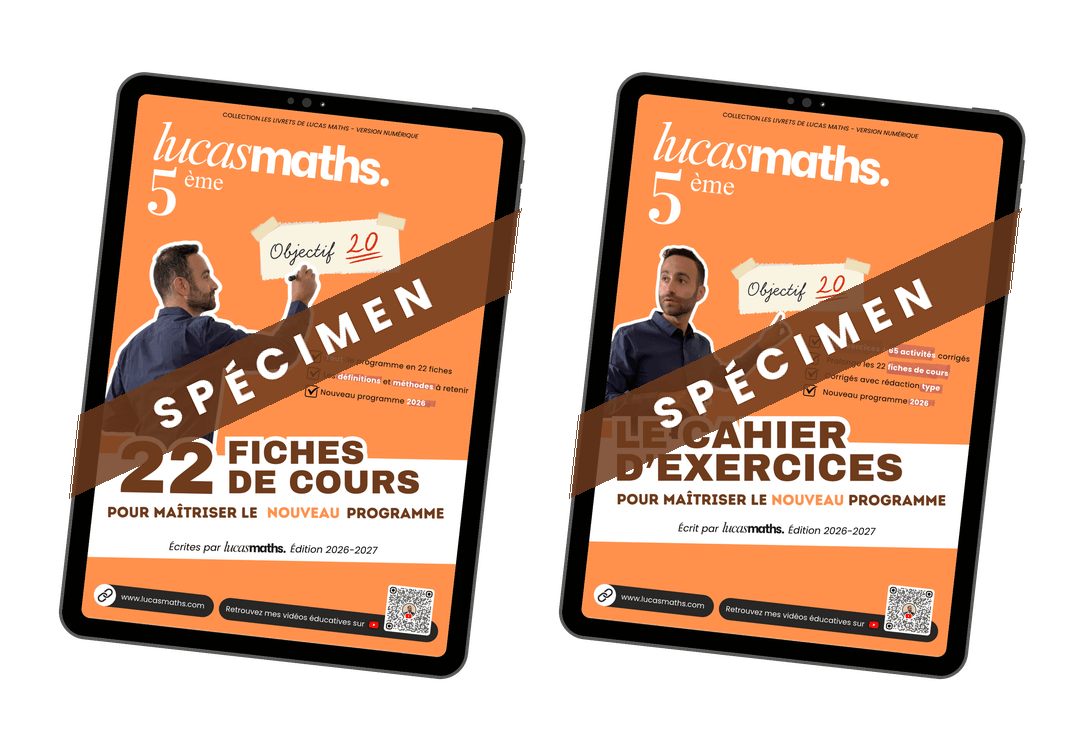 Spécimen gratuit : les fiches de cours et le cahier d'exercices de 5ème