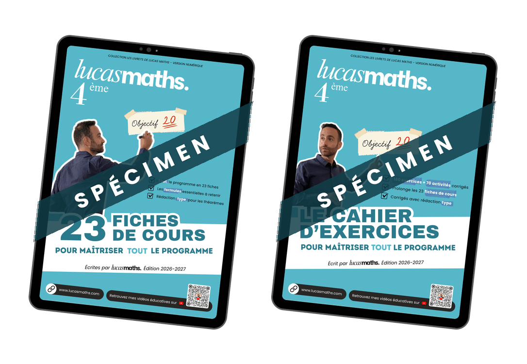 Spécimen gratuit : les fiches de cours et le cahier d'exercices de 4ème
