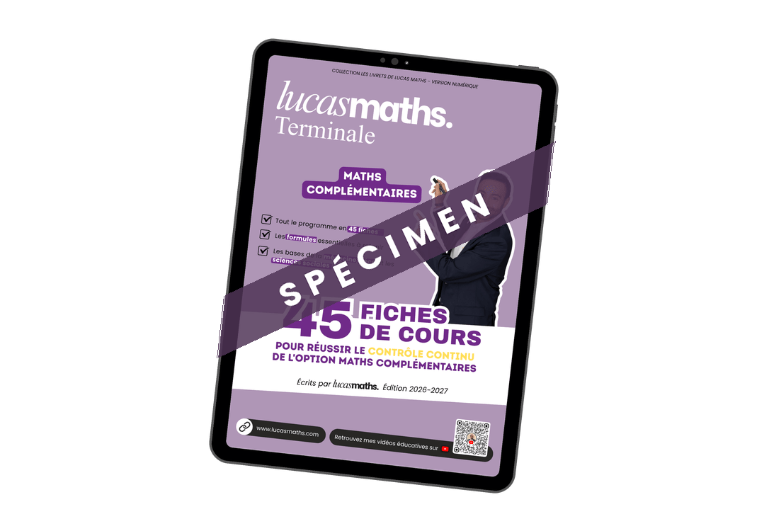 Spécimen gratuit : les 45 fiches de cours de Terminale maths complémentaires
