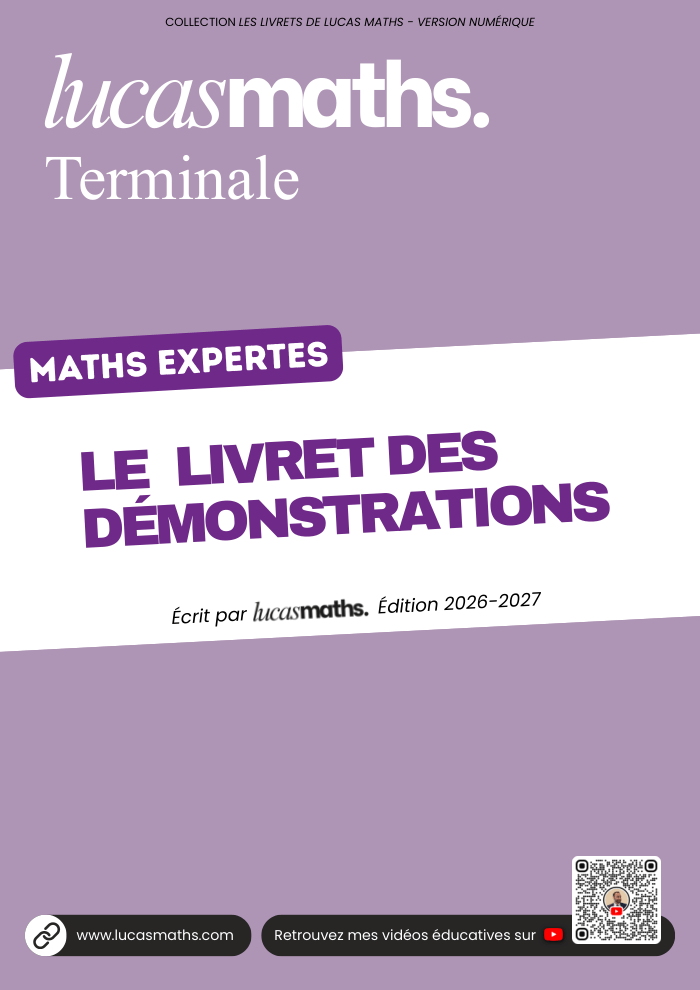 La couverture du Livret des Démos de Terminale maths expertes, inclus avec les fiches