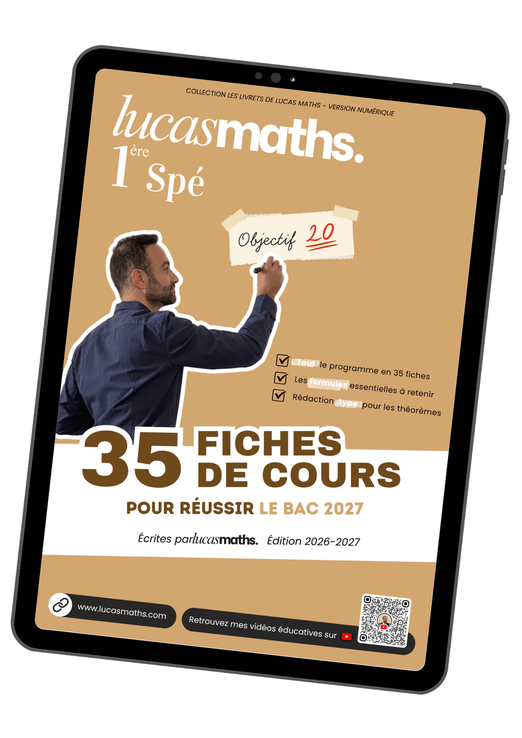 Les maths de 1&egrave;re Sp&eacute; en 35 fiches de cours