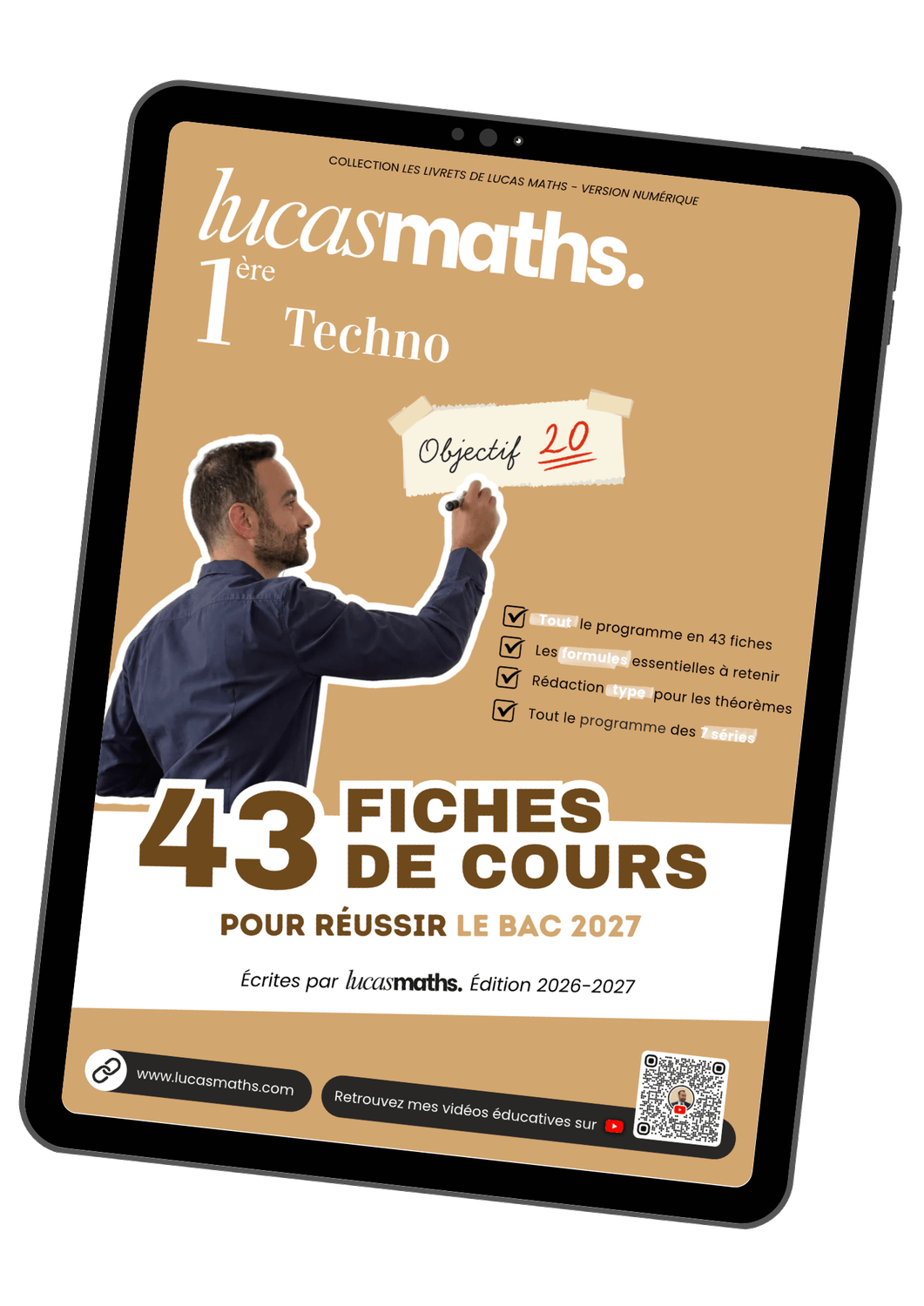 Les maths de 1&egrave;re technologique en 43 fiches de cours