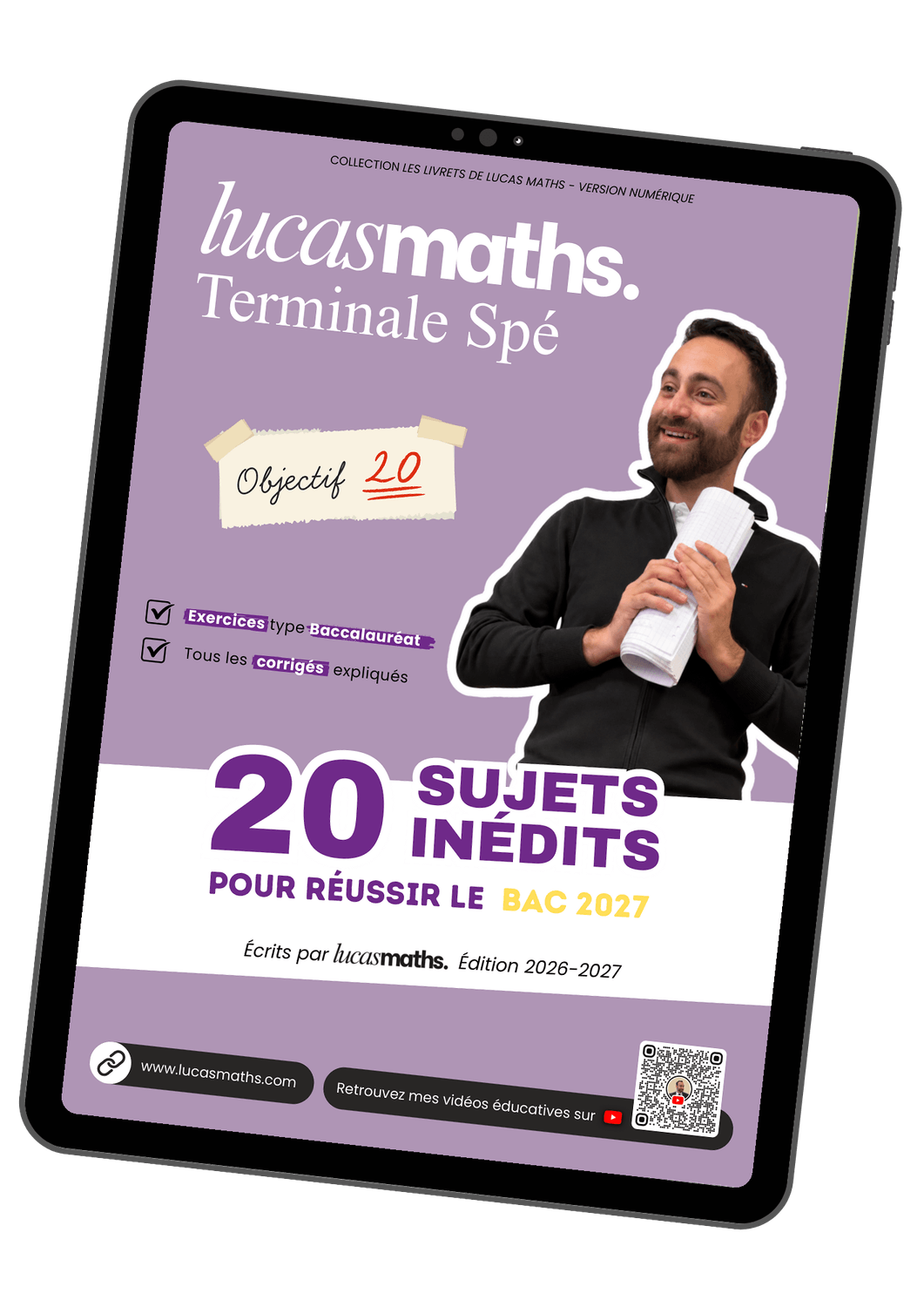 Livret 20 sujets in&eacute;dits Bac Sp&eacute; Maths