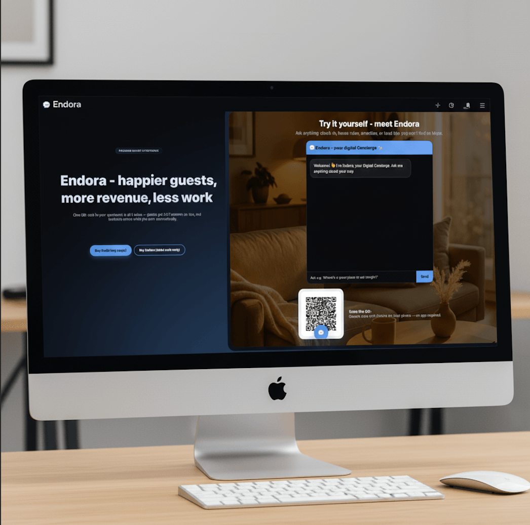 Endora AI concierge chat for hotels & short term rentals