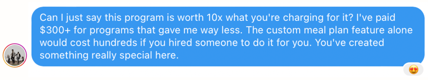 Customer testimonial