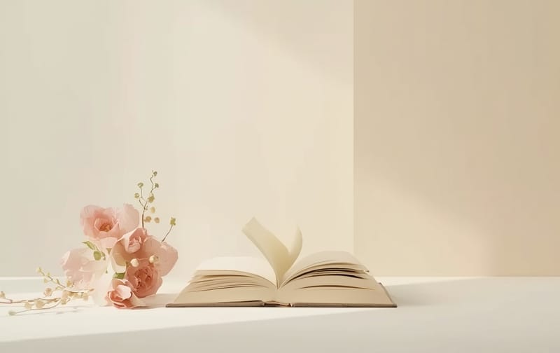 minimal elegant acting workbook mockup, theatrical, cream background