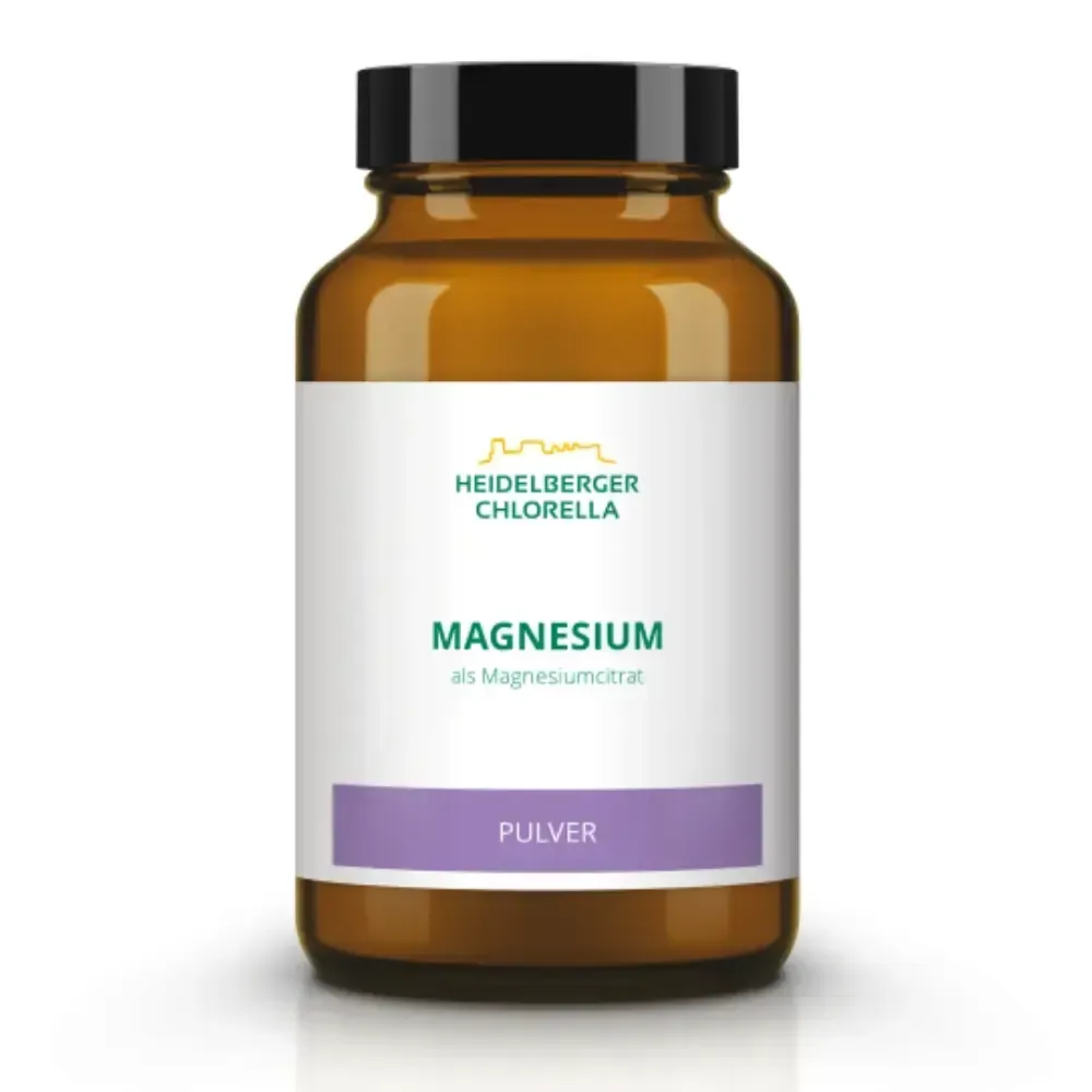 Braunglasflasche mit reinem Magnesium-Citrat