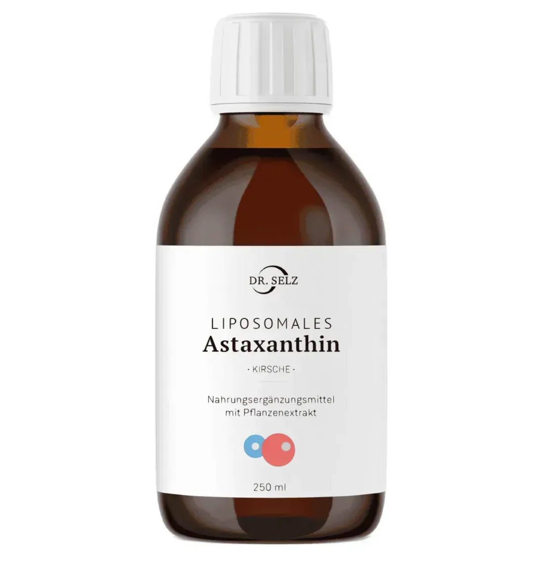 Braunglasflasche mit liposomalem Astaxanthin