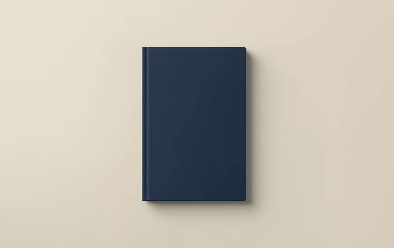 minimalist navy cream ebook mockup isolated