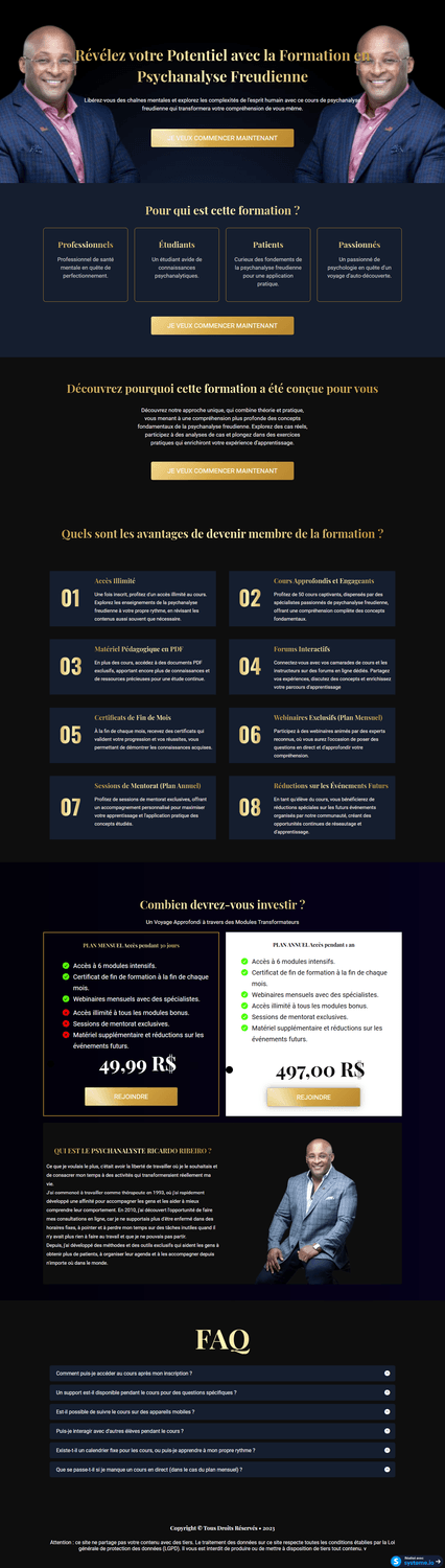 Page de vente VSL