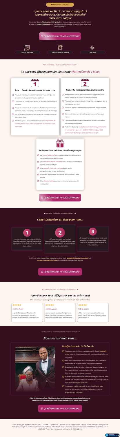 Page de vente VSL