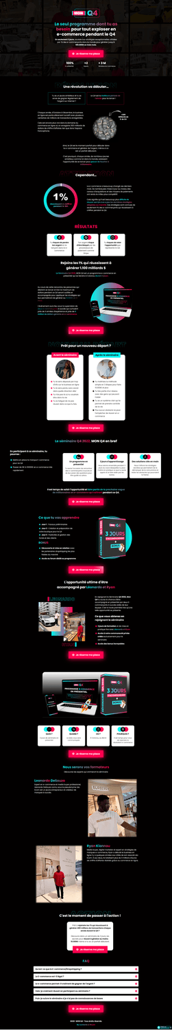 Page de vente VSL