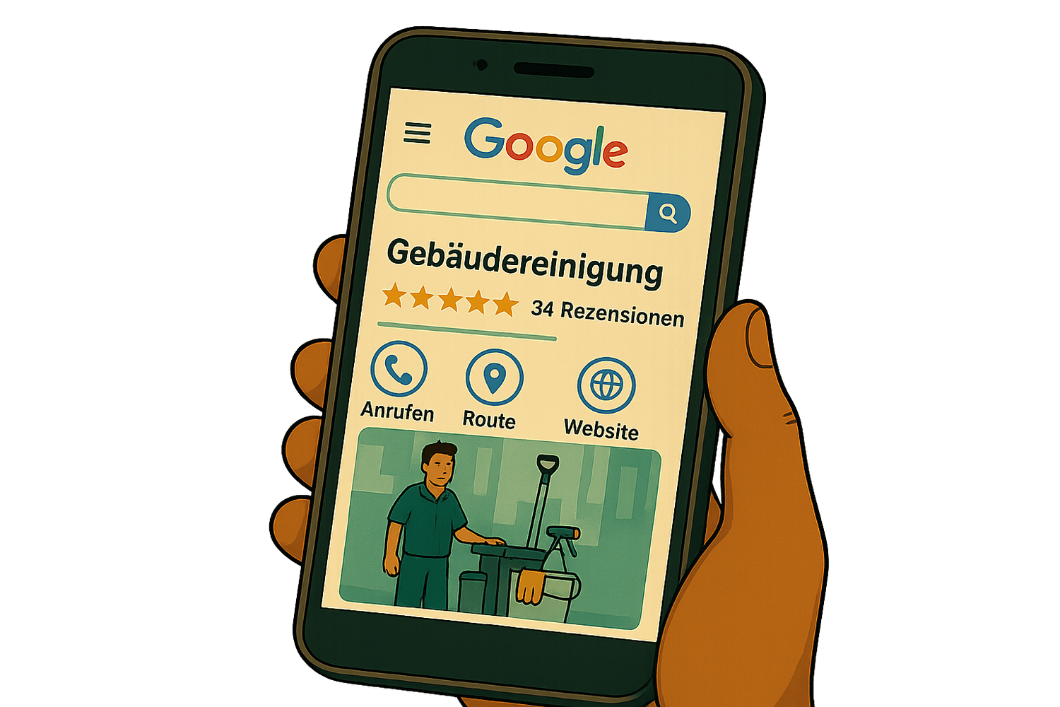 Reinigungsfirma verbessert Sichtbarkeit über Google Business Profil