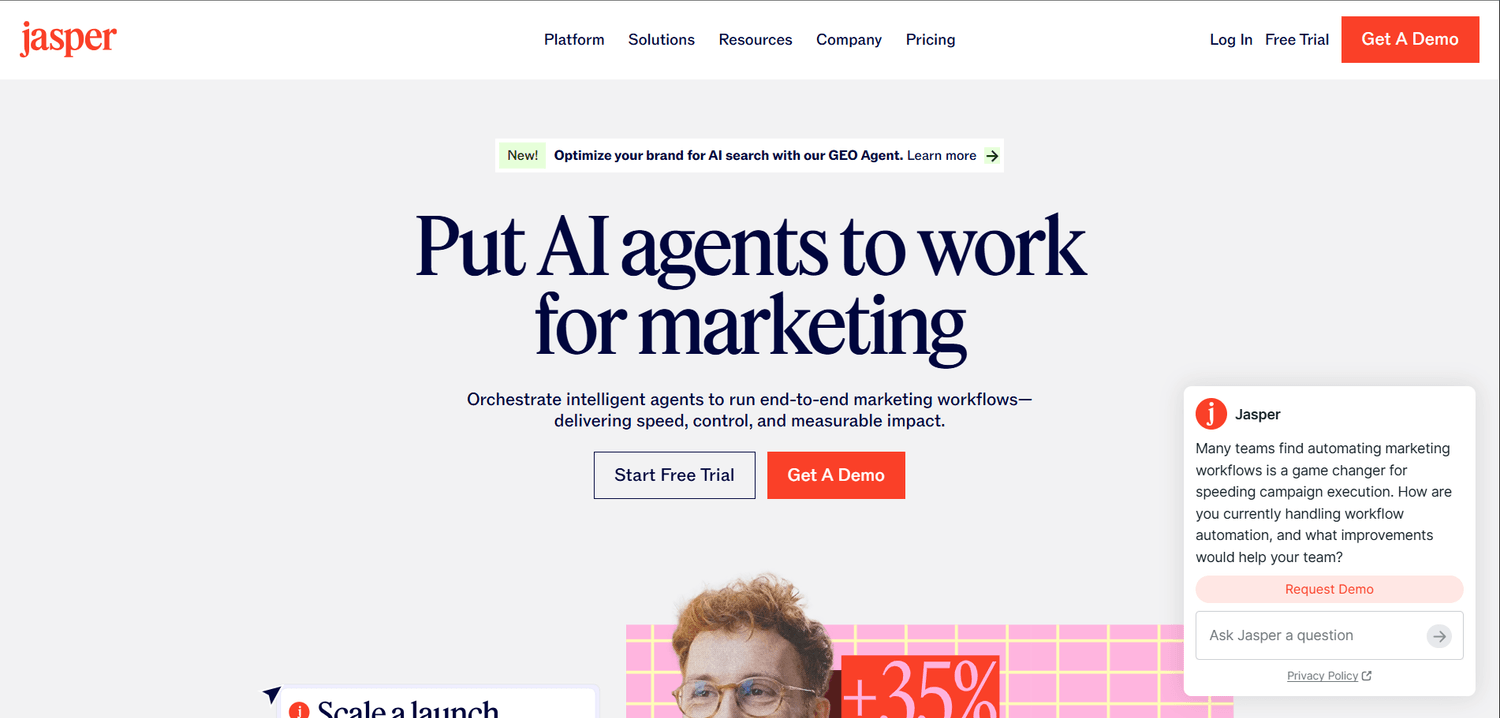 Jasper Brand Voice feature for consistent funnel copy