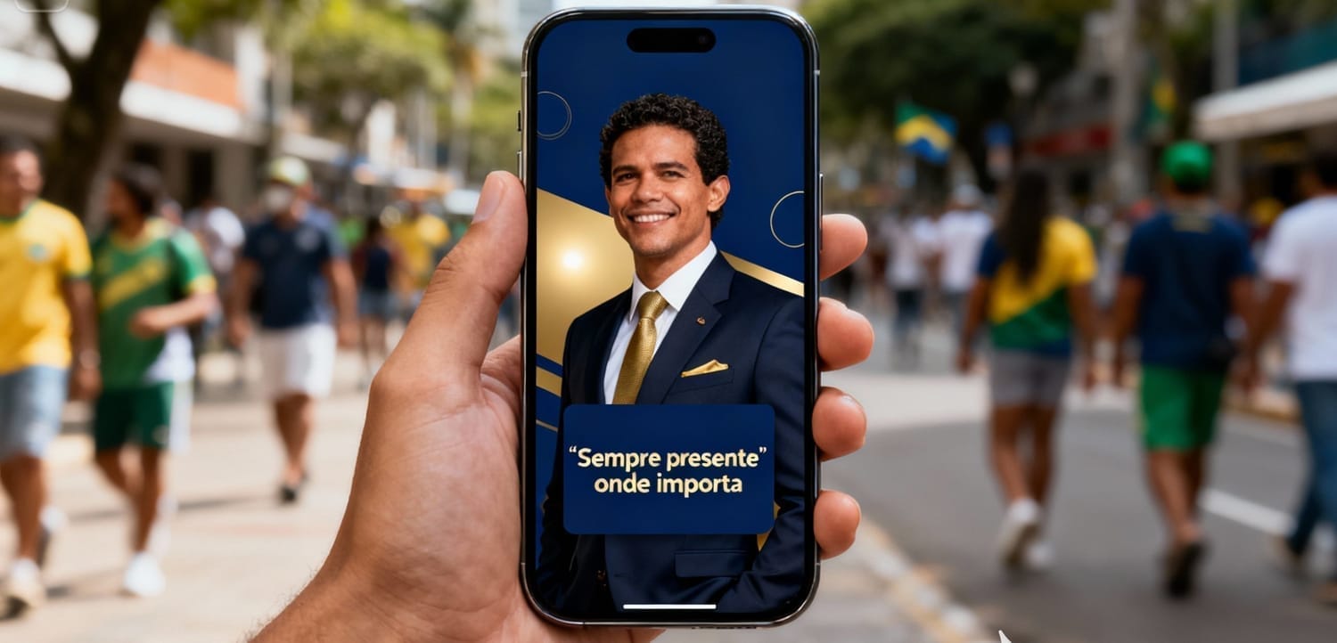 Designer criando peças de campanha política