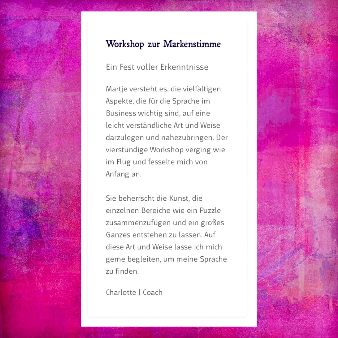 Kundenstimme 1