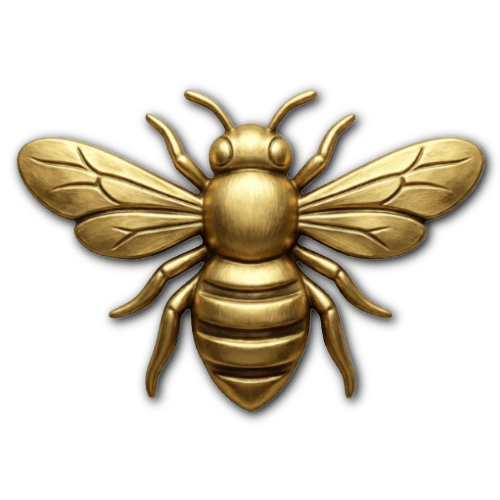 Gold bee icon representing the emotion stressed, part of the Little Golden Grove social-emotional learning chart