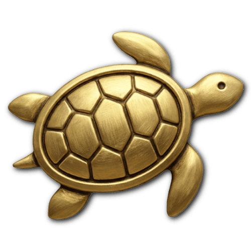 Gold turtle icon representing the emotion fear, part of the Little Golden Grove social-emotional learning chart