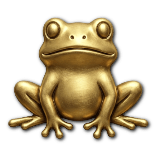 Gold frog icon representing the emotion sadness, part of the Little Golden Grove social-emotional learning chart