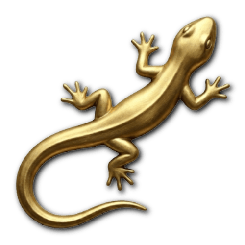 Gold lizard icon representing the emotion boredom, part of the Little Golden Grove social-emotional learning chart