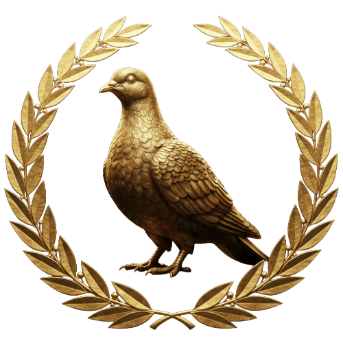 Gold dove icon representing the emotion peace and joy, part of the Little Golden Grove social-emotional learning chart