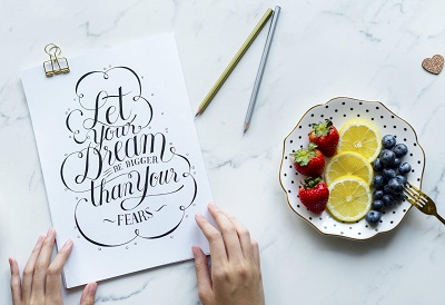 Diary entry in calligraphy cursive