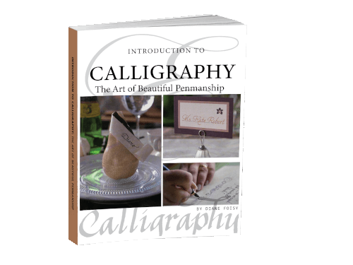 Open notebook with calligraphy message