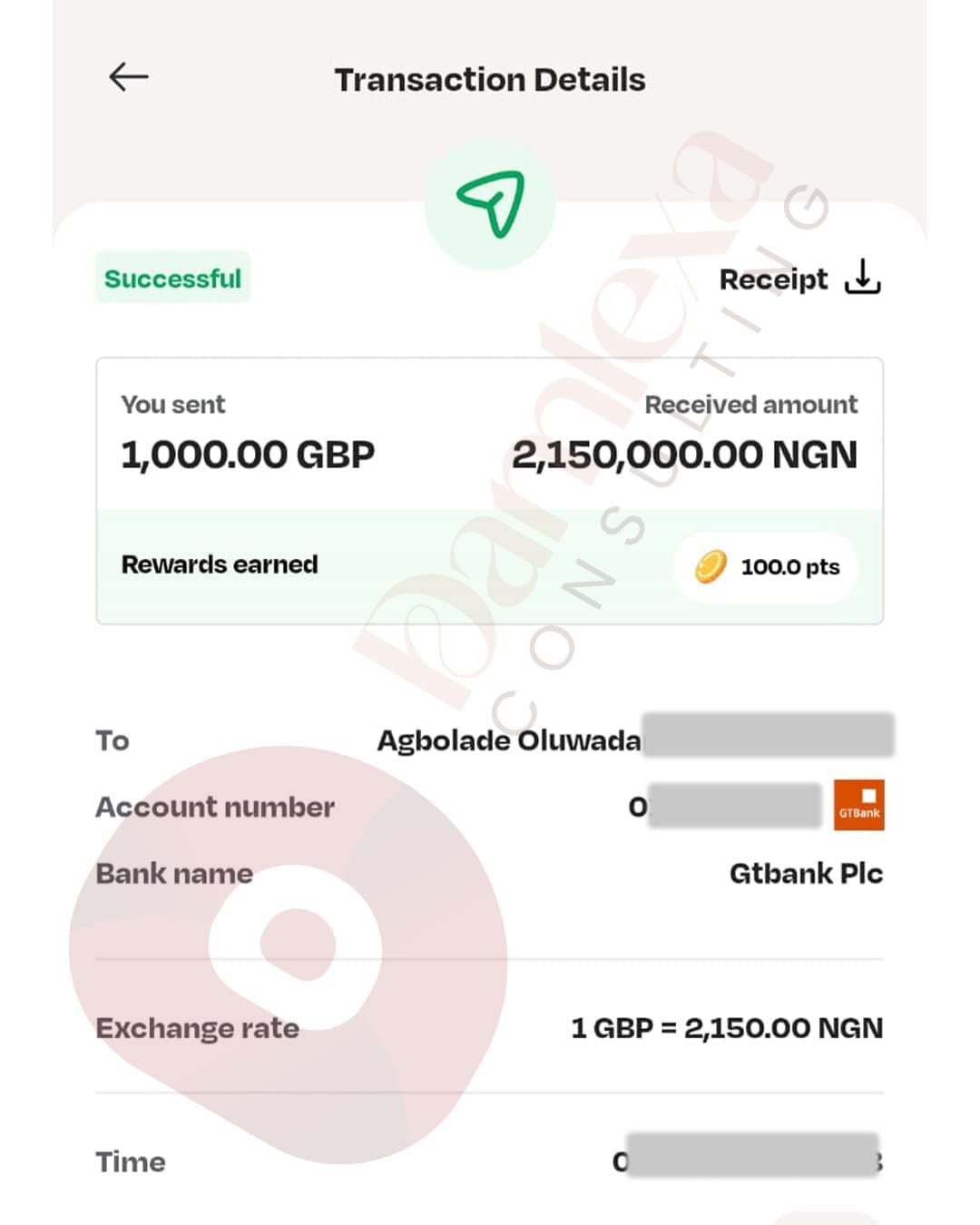 Proof of 2,150,000 NGN Inflow