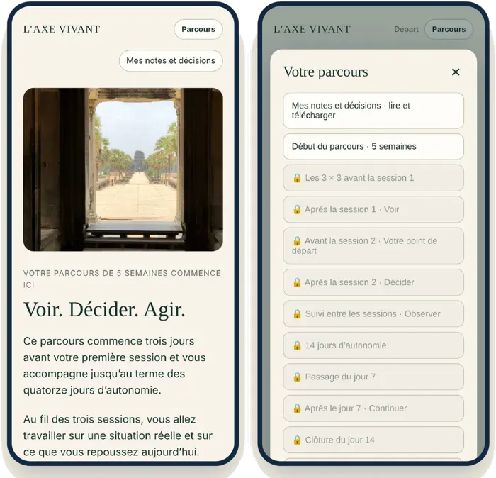 L'application compagnon L'Axe Vivant