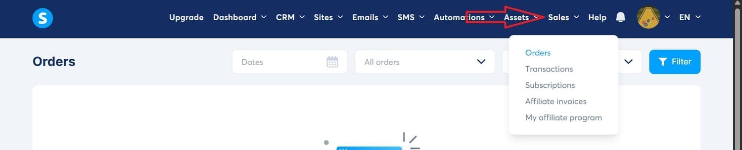 sales tab screenshot