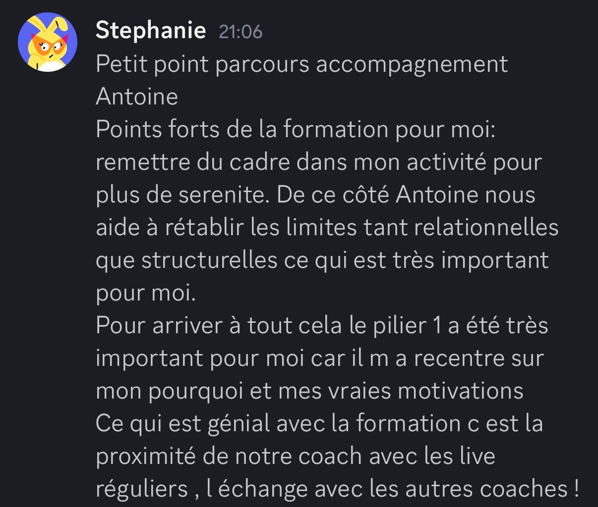 Stéphanie - parcours