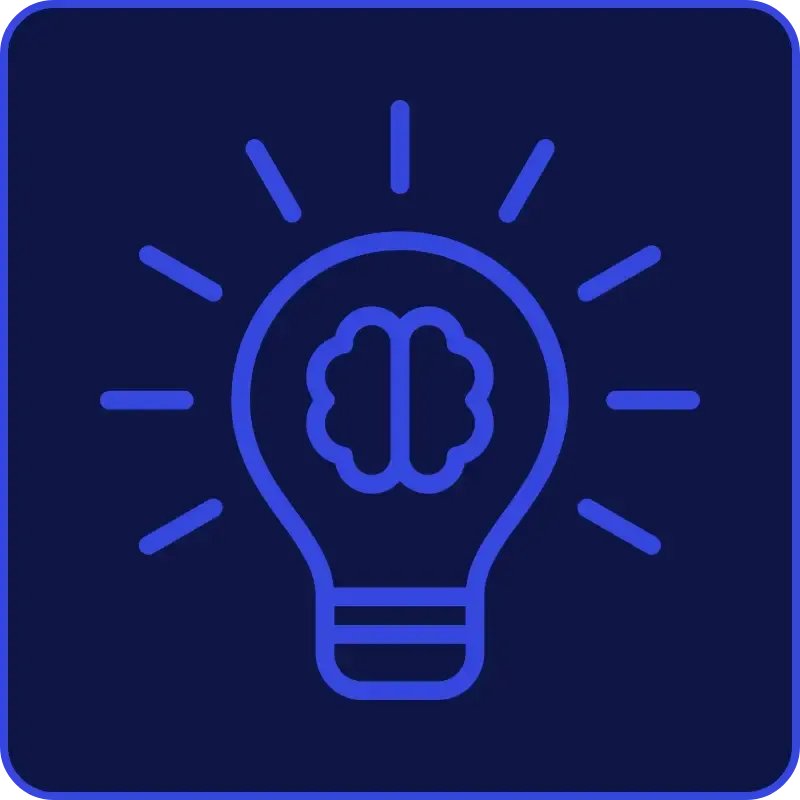 A lightbulb idea with a brain inside