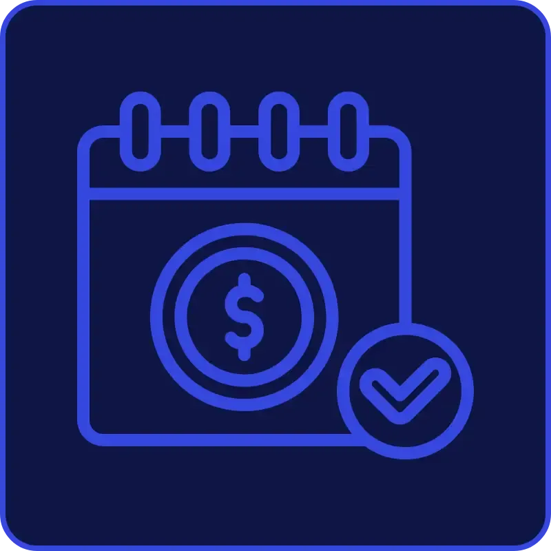 a calendar with a dollar sign