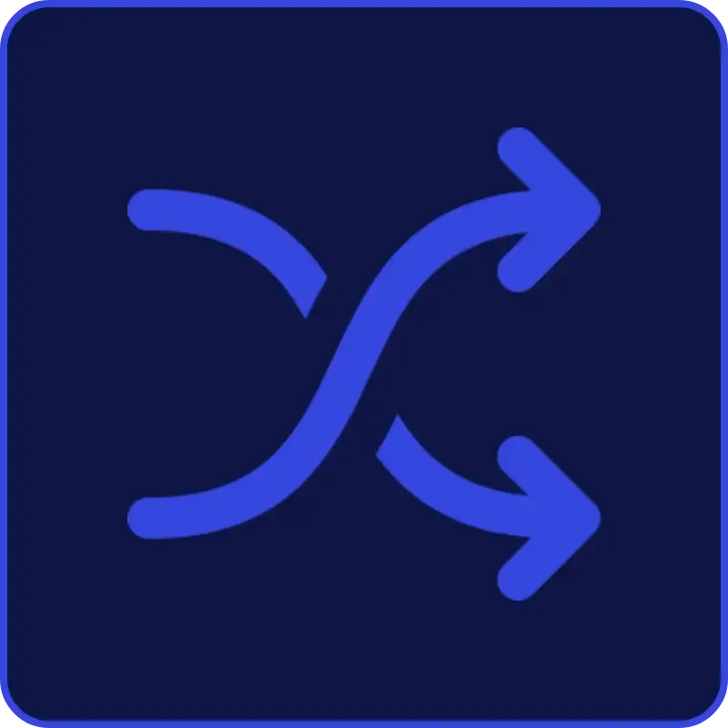 a shuffling double arrow