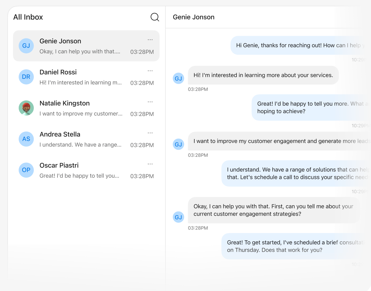 Inbox preview