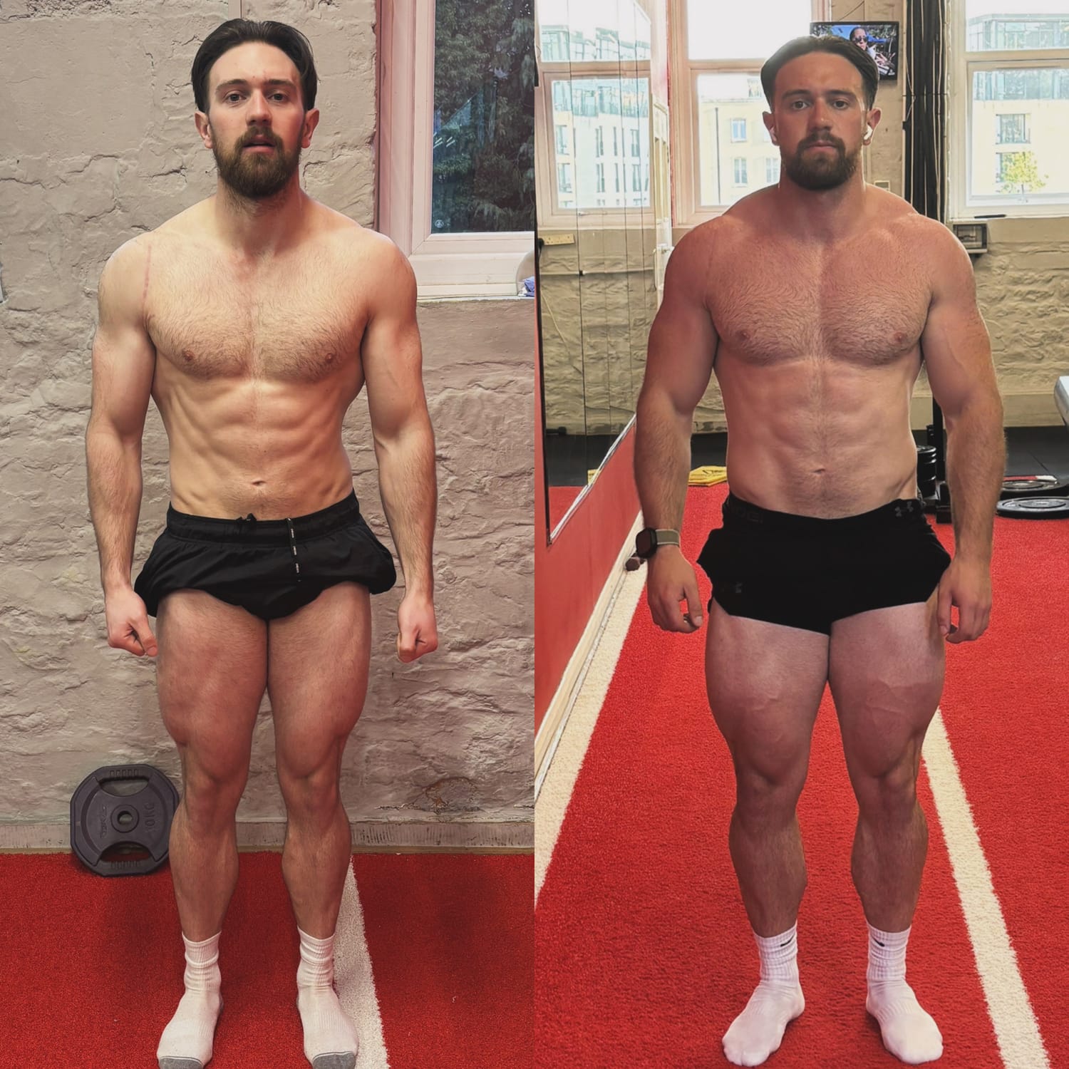 Jack's before and after progress photographs