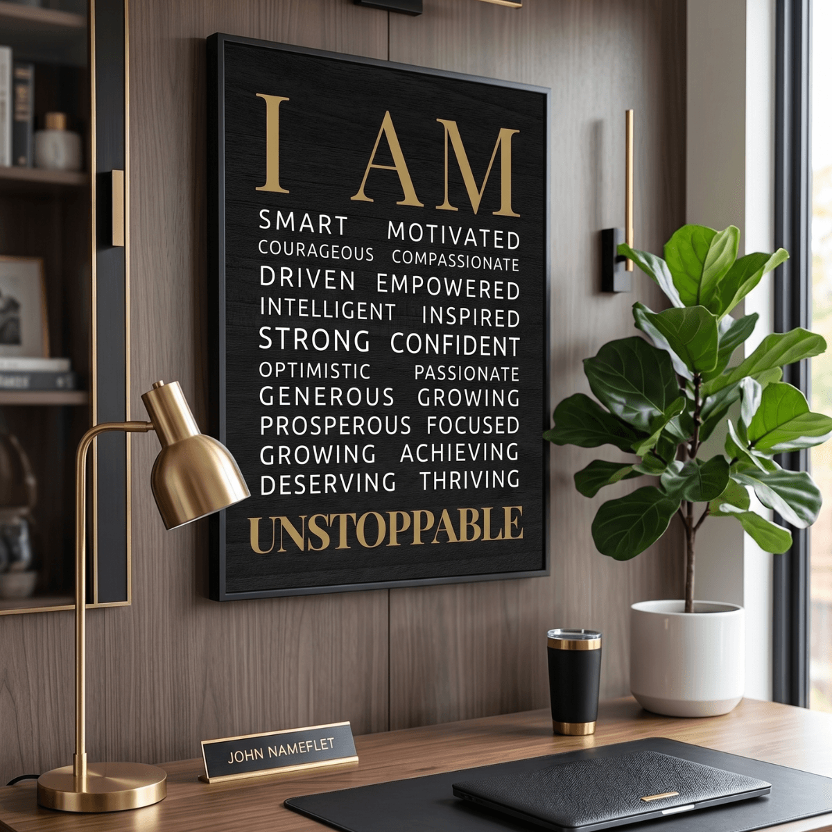 I Am daily affirmations pdf free, manifestation poster free printables, positive mindset wall decor