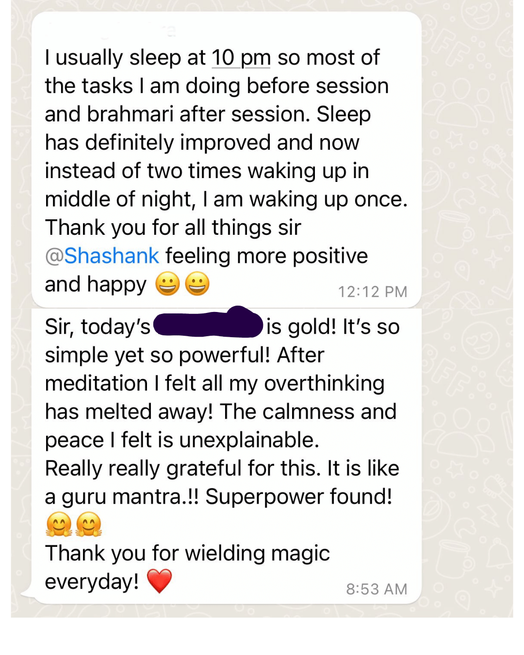 Healing Mantra Testimonial 4