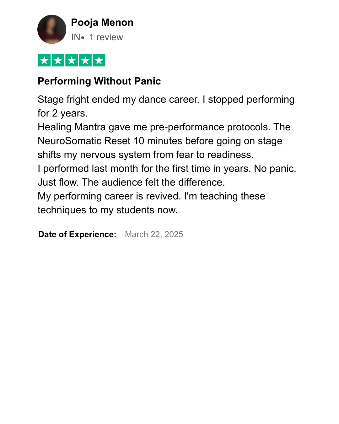 Healing Mantra Testimonial 21